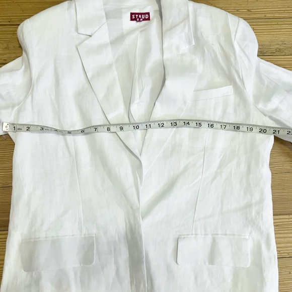NWOT STAUD Linen Maxwell Blazer in White Sz M. - Picture 10 of 16